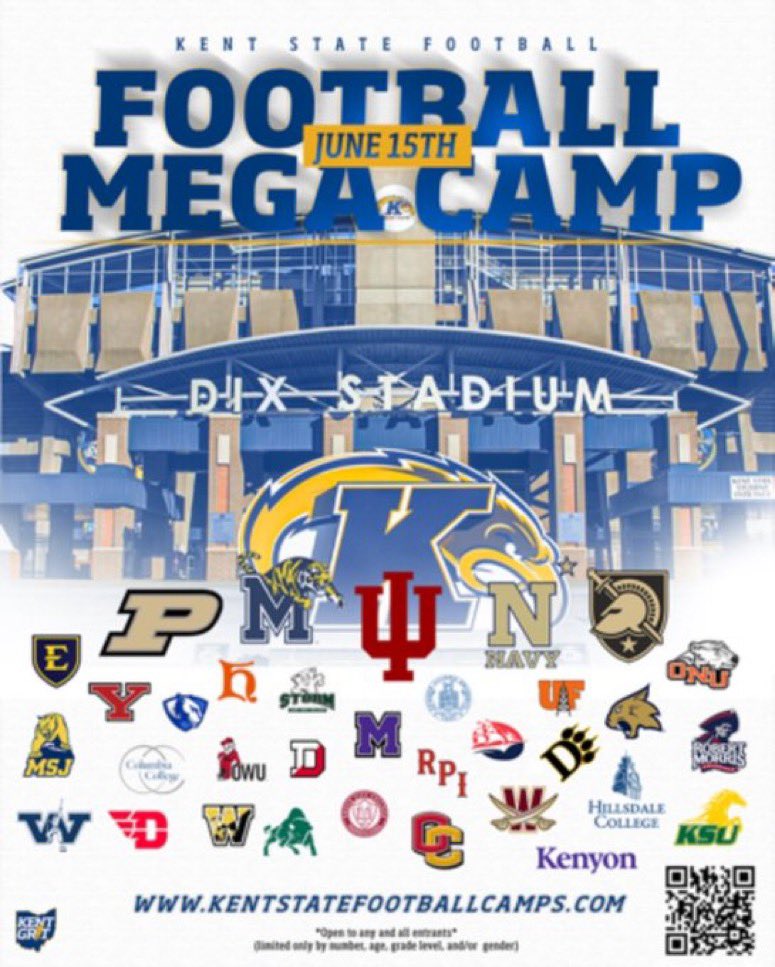 Thank you @keegan_linwood for the invite to @KentStFootball mega camp. Look forward to competing.