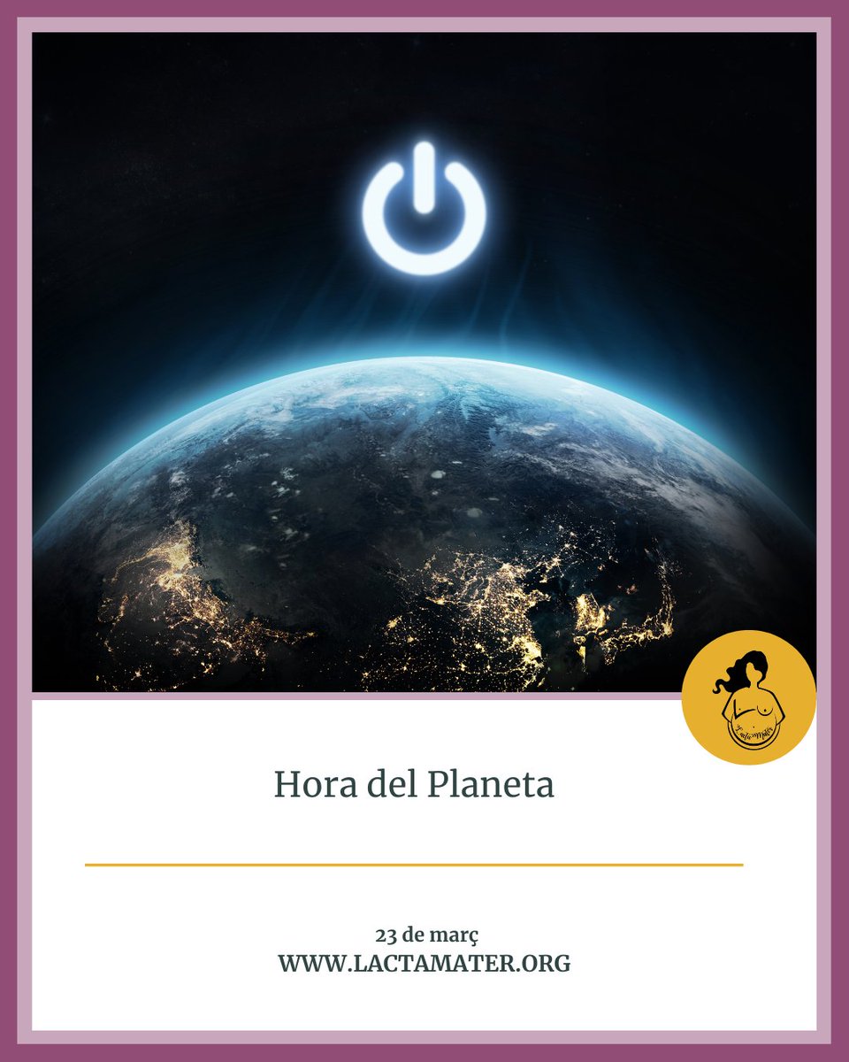 LactaMater's tweet photo. 60 minuts de la teva vida dedicats a cuidar el nostre planeta.
No només avui, tots els dies són l’hora del planeta. Només tenim un. Cuidem-lo per nosaltres i pels nostres fills i filles!
#horadelplaneta #DaleUnaHoraAlPlaneta #LACTAMATER https://t.co/JZiBWI4NGK
