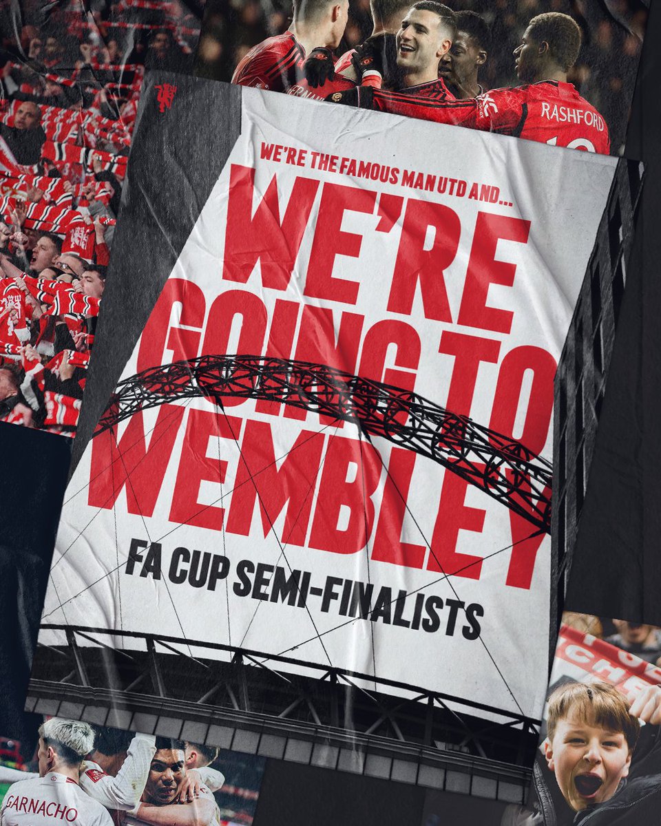 We are the famous @ManUtd and we are going to Wembley!