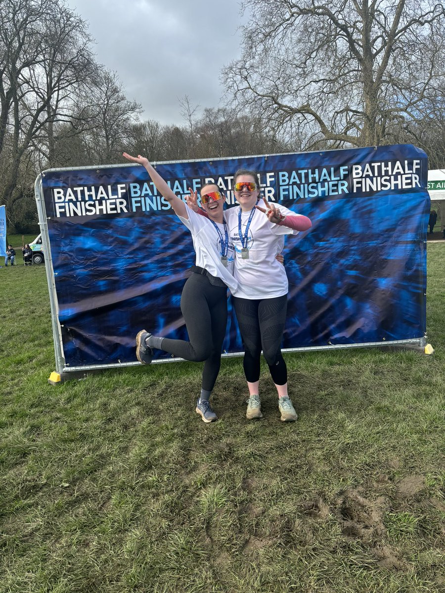 Massive shoutout to everyone  running @bathhalf #BathHalf24 especially these 2 completing only their 2nd and 1st halves respectively, and the tremendous support along the route 🔊📣🏃🏻‍♀️💨