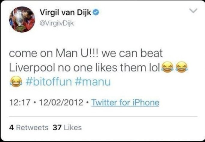 HermitBYOfSolit's tweet image. &quot;Come on Man U!!! we can beat Liverpool  no one likes them lol😂😂😂 #bitoffun #manu&quot; @vargilvDijk