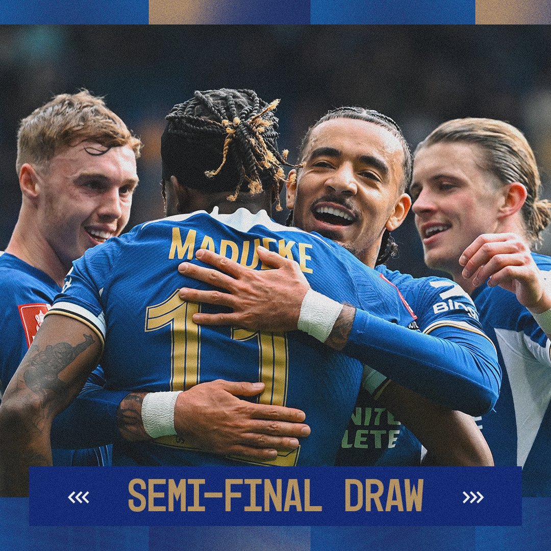 ChelseaFC's tweet photo. We will face Manchester City at Wembley in the #EmiratesFACup semi-finals. 🏆

The tie will be played on either 20 or 21 April. 📆 https://t.co/lQlBko847Z