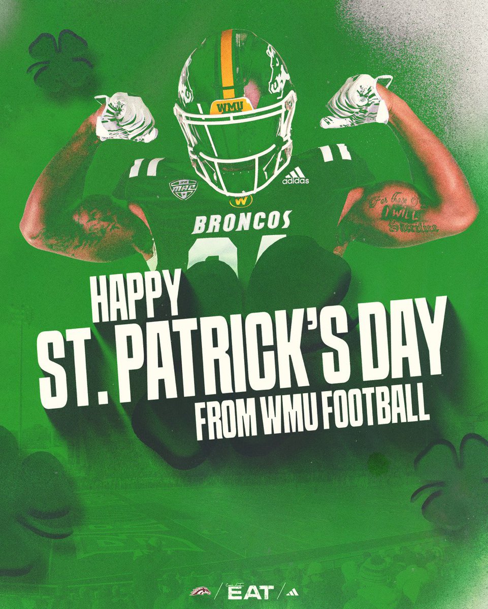 Happy St Patrick’s Day from WMU Football!! 🍀🏈 @WMU_Football