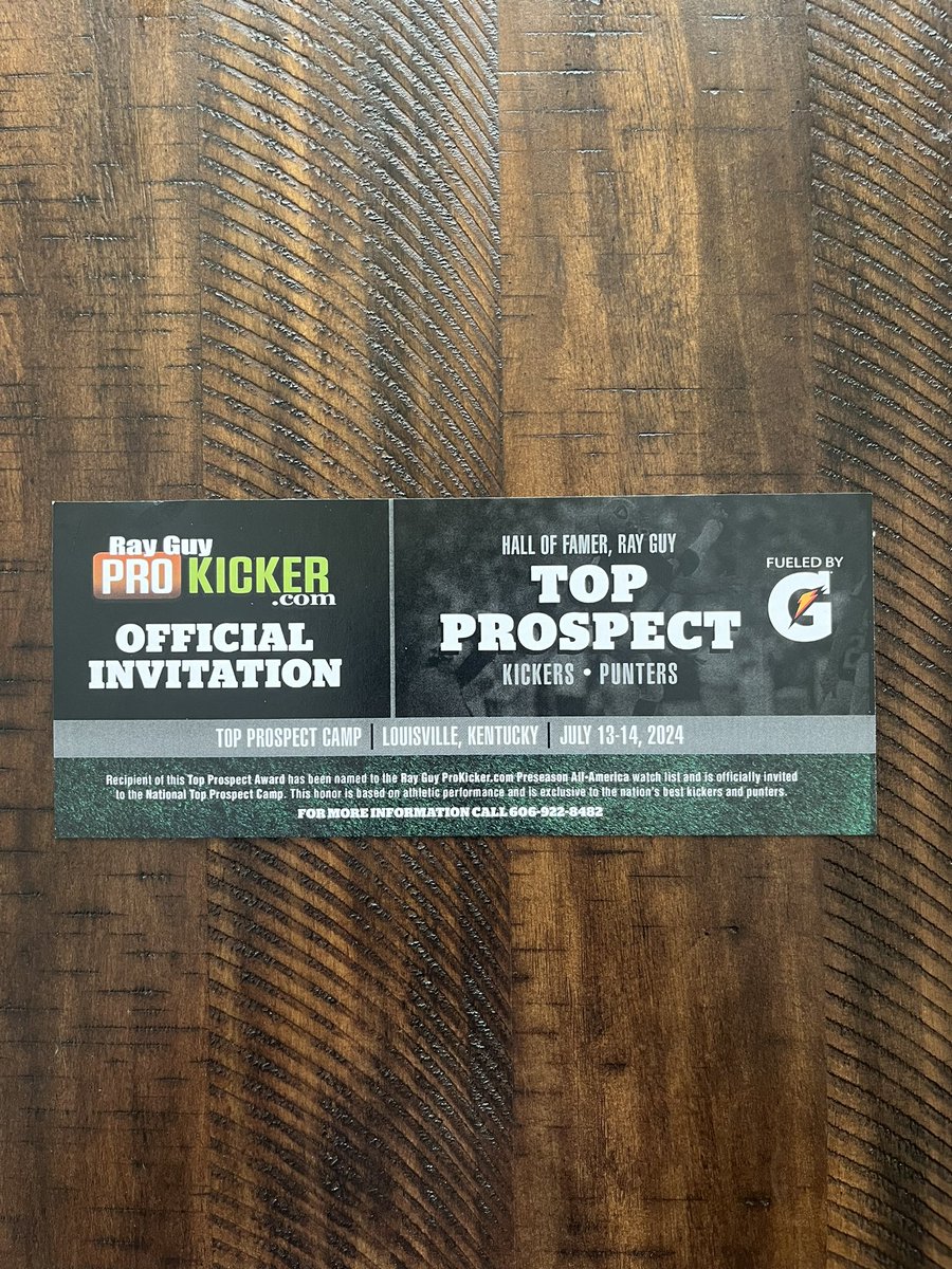 For the 4th and final year in a row, thank you @Prokickercom for the invitation! @CHSDragonsFB @DragonAthletic1 @JamesWilhoit25