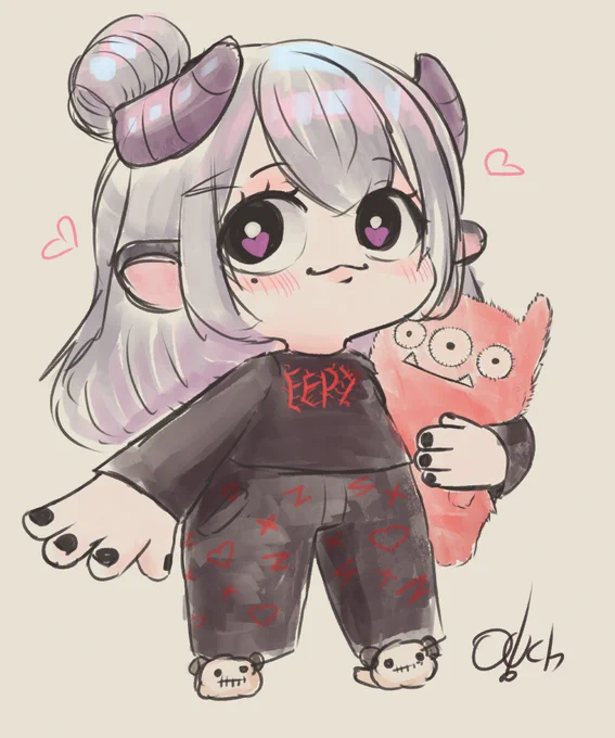 #chikafujillust #rkgk Day 61: Lisa is an Eepy Sheepy in her lil PJ's 