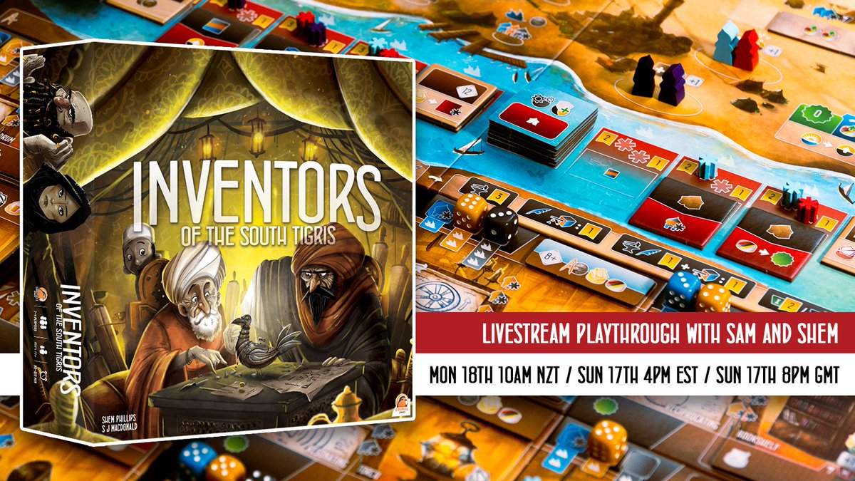 Sam and Shem will be live on our YouTube channel in two hours with a full playthrough of Inventors of the South Tigris.