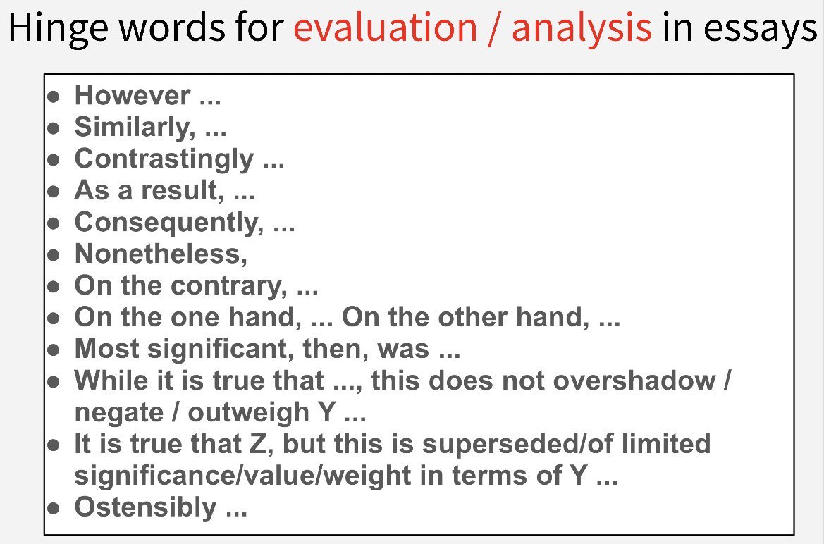 Hinge words for History / Politics essays &amp; exam questions. #revision