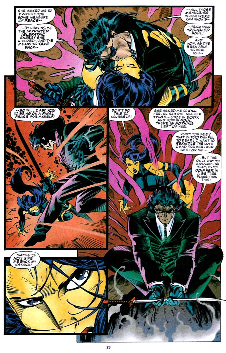 Andy Kubert & Matthew Ryan, X-Men #32, 1994.

#AndyKubert #MatthewRyan #XMen
#Psylocke