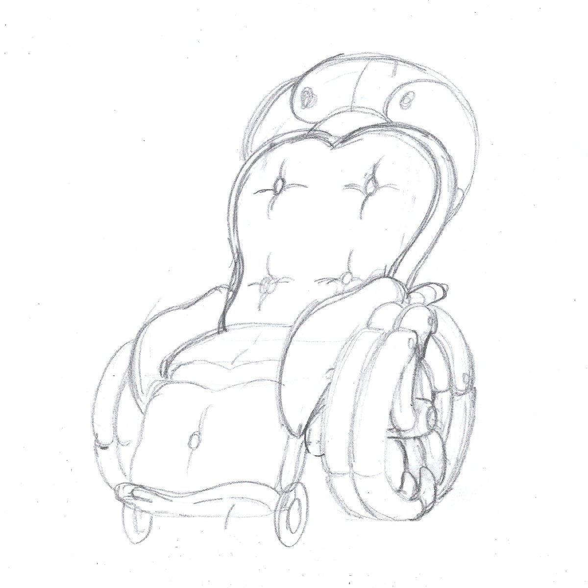 Darksilvania's tweet photo. Saw a lot of people talking about the use of wheelchairs in fantasy settings and their practicality and had the idea of making a magical/mechanical wheelchair. 
It looks and regular wheelchair for day to day settings but can turn into a mechanical scorpion for exploration. https://t.co/gaCcBW9yf7