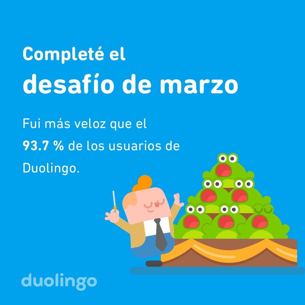 ALIJEREP's tweet photo. ¡Completé el desafío de marzo más rápido que el 93.7 % de los usuarios de Duolingo! 🇩🇪 https://t.co/f9quF9m48X