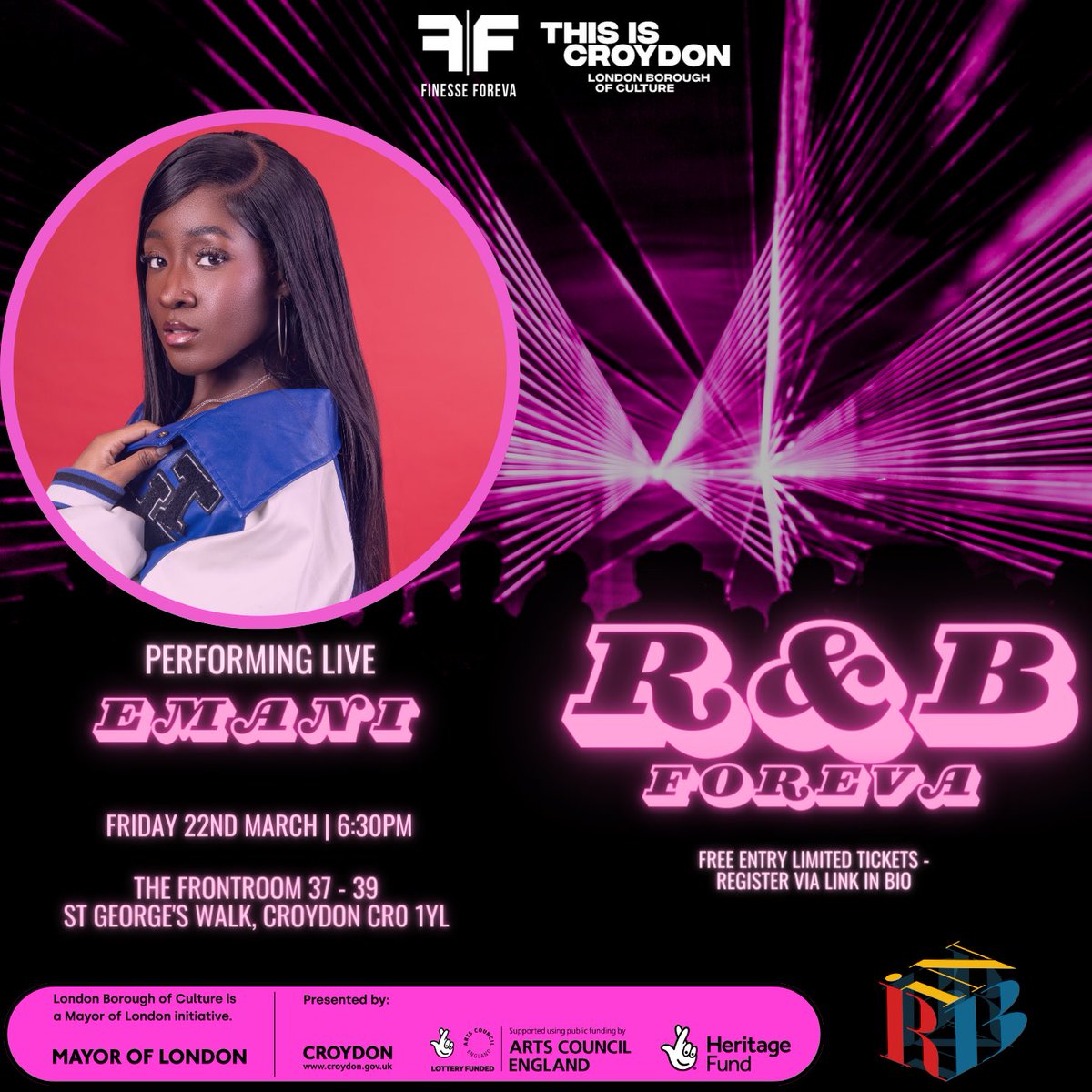 FinesseForeva's tweet image. Performance Announcement 🚨🚨

@Emani_Talitha 🌟

Performing live on Friday 22nd March 🎙️

Get your FREE tickets now using the link in our bio now🔗

#independentlabel #musicbusinesstips
#musiclovers  #musiclabel #musicnews #musicbusiness #musicconsultant #ukmusic #randb