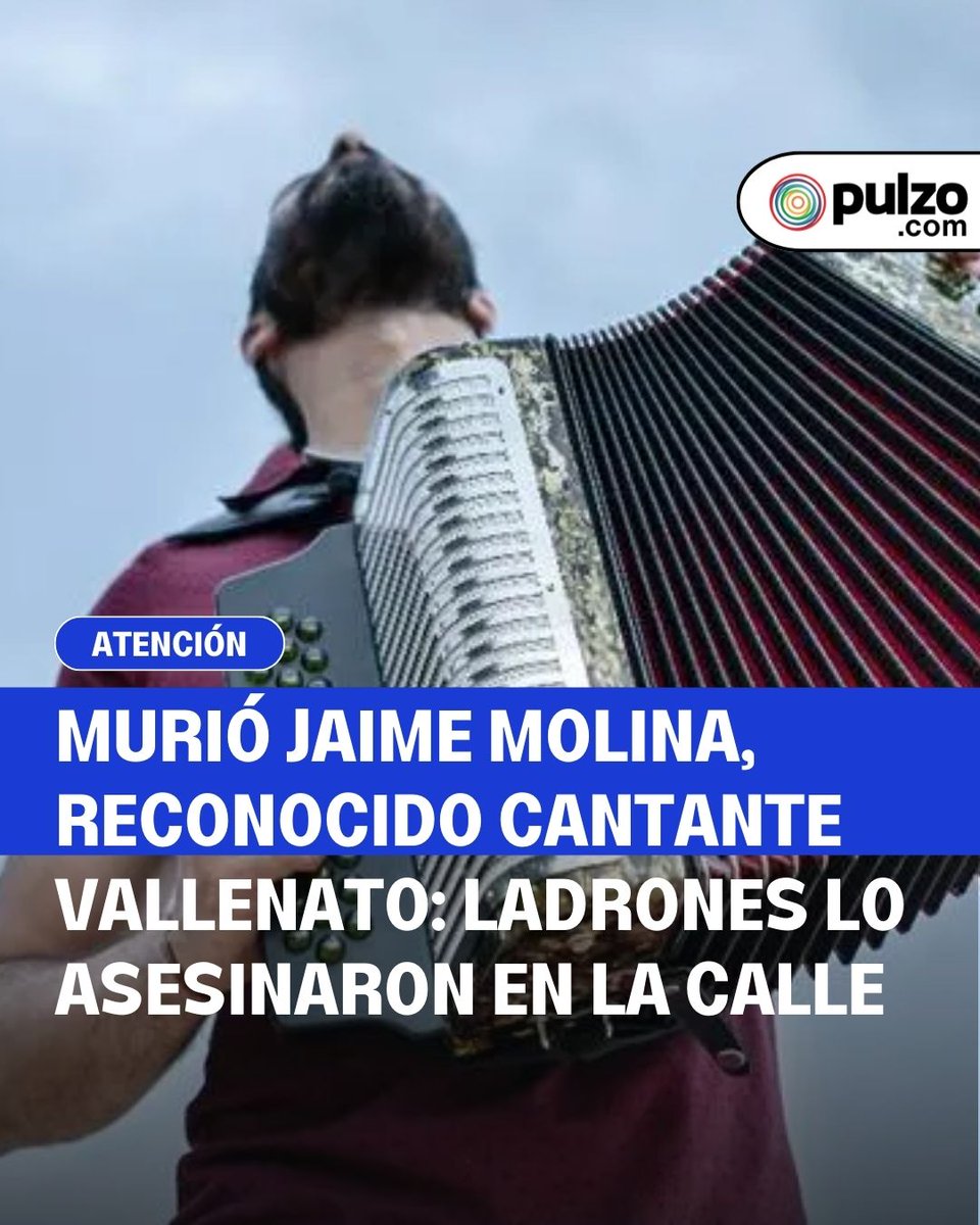 pulzo's tweet photo. #ATENCIÓN Murió Jaime Molina, reconocido cantante vallenato: ladrones lo asesinaron en la calle

https://t.co/v3PNeGXgnG https://t.co/289XSQyruI