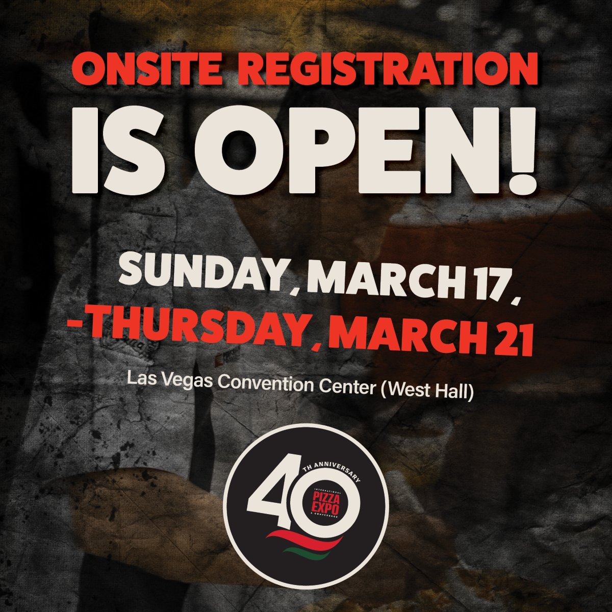 Onsite registration is open!🎉 Grab your badges now and get ready for an unforgettable experience. 🎟 Check our show schedule for registration hours. See you there! 😄 View onsite registration hours: hubs.ly/Q02pyqfv0 . #PizzaExpo #PizzaToday #PizzaCon #Expo