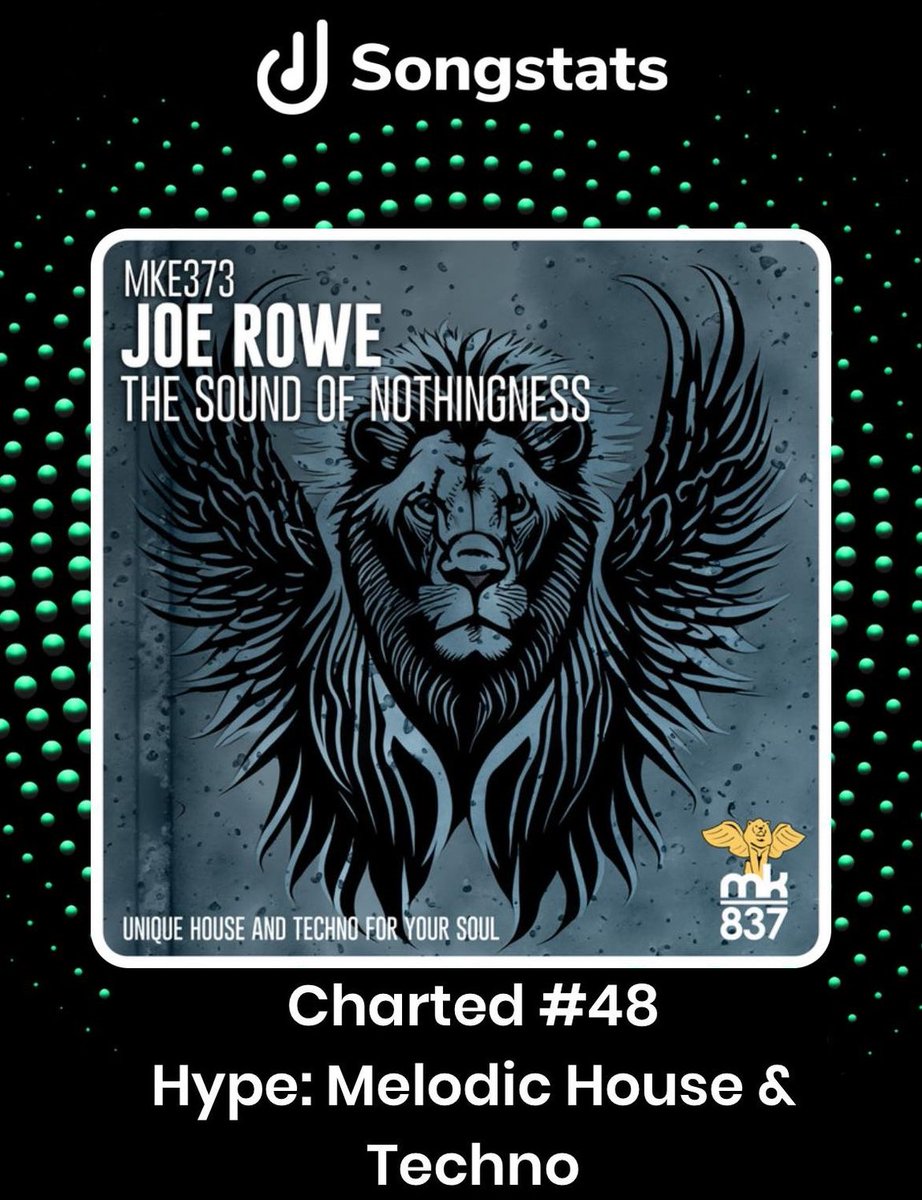 DJJoeRowe's tweet photo. The Sound of Nothingness has moved up to #48 on the Melodic House &amp; Techno Hype Top 100! Grab your copy today! :)

#MelodicHouse #MelodicTechno #TechHouse #HouseMusic #Techno #NowPlaying #ReleaseDay #SupportLocal https://t.co/zUr8yMTIBz
