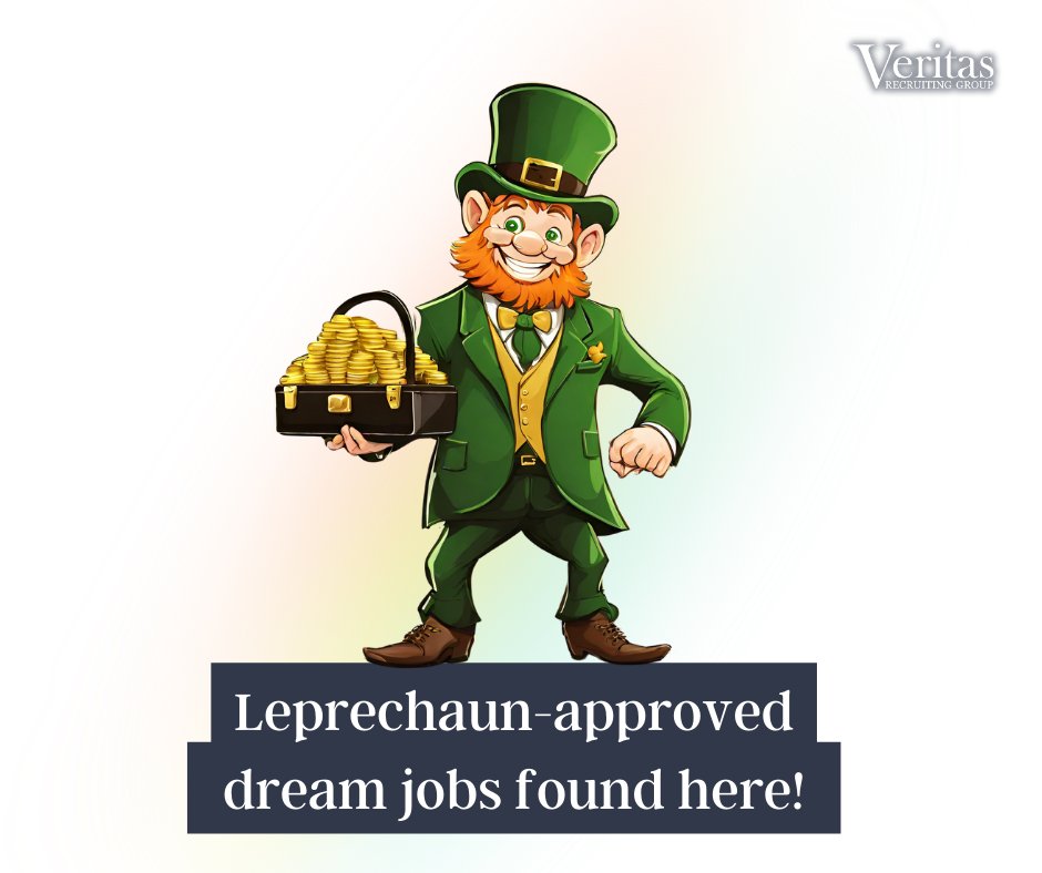 🍀 Happy St. Patrick's Day! Don't rely on luck when it comes to your career! Let us help you find your pot of gold at the end of the rainbow in the corporate world!🌈💼 Comment below and tell us your dream job! #StPatricksDay #CareerGoals #OrlandoRecruiting #TampaJobs #VeritasRec