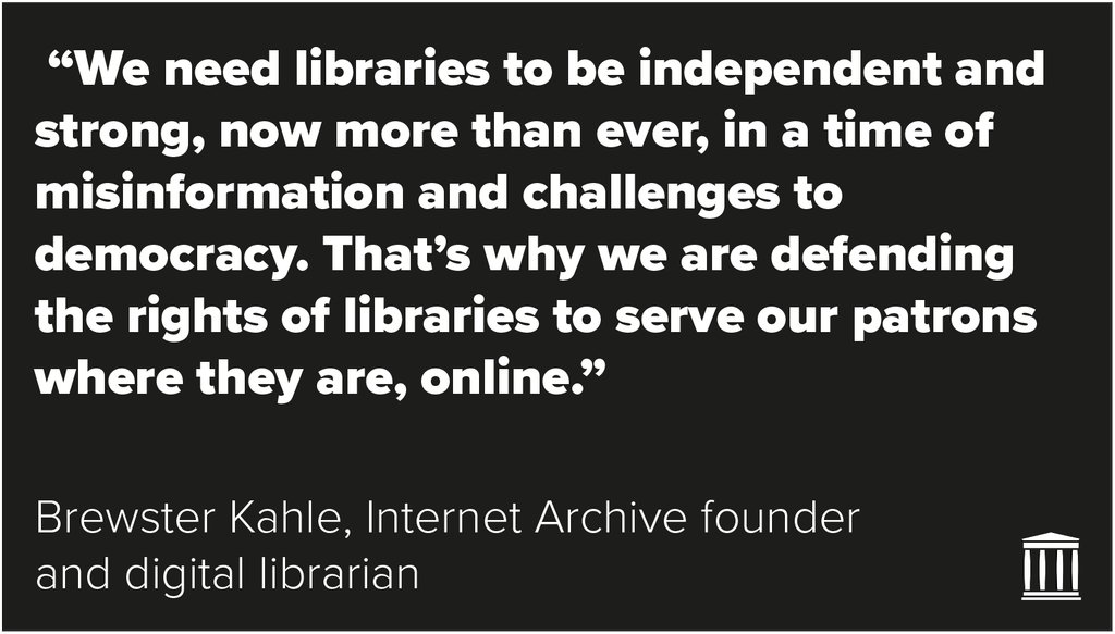 The lawsuit against our library is about more than the Internet Archive - it is about the role of all libraries in the digital age. blog.archive.org/2023/12/15/int…