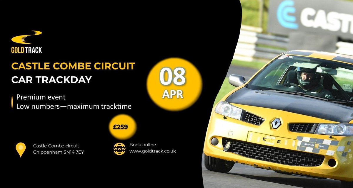 CalumLockie's tweet photo. ๐ Join us for a premium car trackday at Castle Combe on April 8th. Limited entries, max tracktime. Secure your spot now! ๐๐จ https://t.co/CGgFLOQXOI
#castlecombe #castlecombecircuit #castlecomberacecircuit #castlecombetrackdays #trackdays #goldtrack #goldtrackdays #uktrackdays https://t.co/85U2FzsxGV
