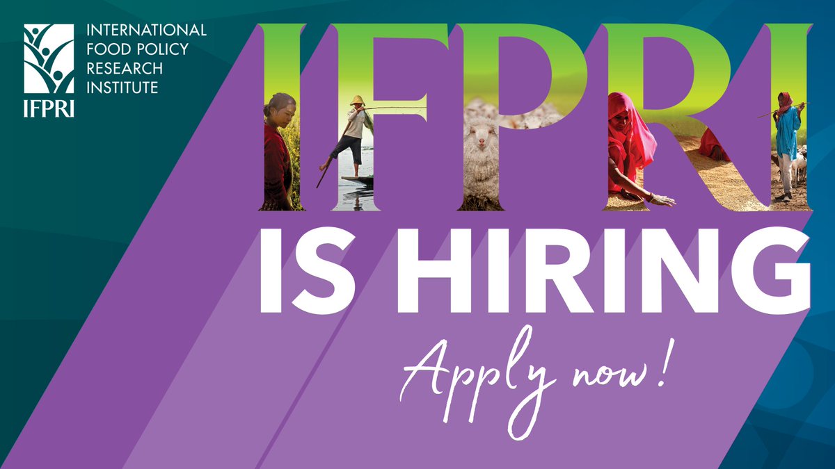 📣IFPRI is #Hiring! The International Food Policy Research Institute (IFPRI) seeks a highly skilled Talent Acquisition and Development Manager to join our HR Team.

For more details👉ow.ly/xbyy50QRfSH

All current IFPRI vacancies🖱️ow.ly/QBuz50QRfSG

@CGIAR #IFPRIjobs