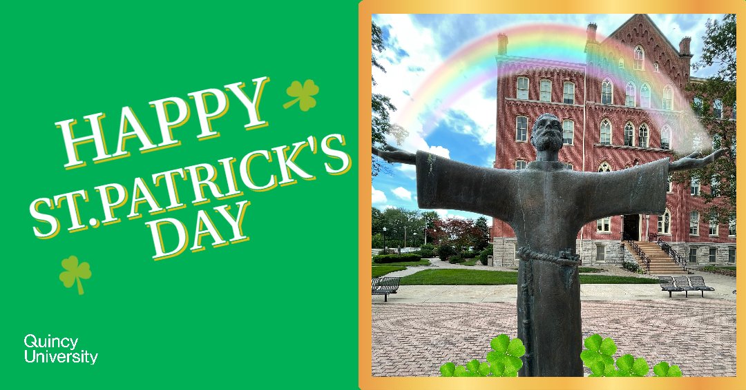 Happy St. Patrick's day☘️
May peace and plenty bless your world
With a joy that long endures
And may all life’s passing seasons
Bring the best to you and yours.
~Irish Blessing

#quincyuniversity #stpatricksday #irishblessing