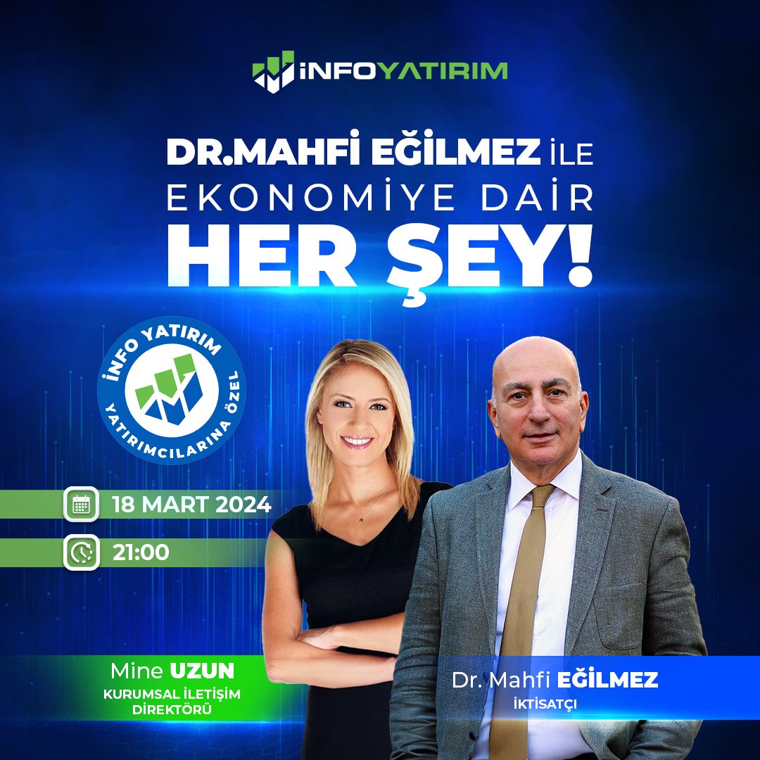 Dr. Mahfi Eğilmez'in yarın akşam saat 21.00'da YouTube kanalımızda ekonomiye dair her şey hakkında konuşacağı sohbete yalnızca İnfo Yatırım yatırımcıları katılabilecektir!

Siz de İnfo Yatırım ailesine katılmak ve bu sohbeti kaçırmamak için tıklayın: infoytrm.com/mahfiegilmeztw