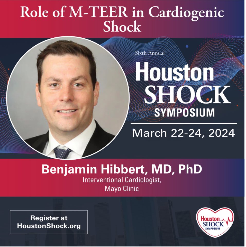 Is there a role for M-TEER in cardiogenic shock? 🤔 Attend #HSS24 in a few days to find out! Honored to have @benhibbertMDPhD @MayoClinicCV join us to highlight the role of mitral transcatheter edge-to-edge repair in the management of cardiogenic shock! #Cardiotwitter #ACCFIT