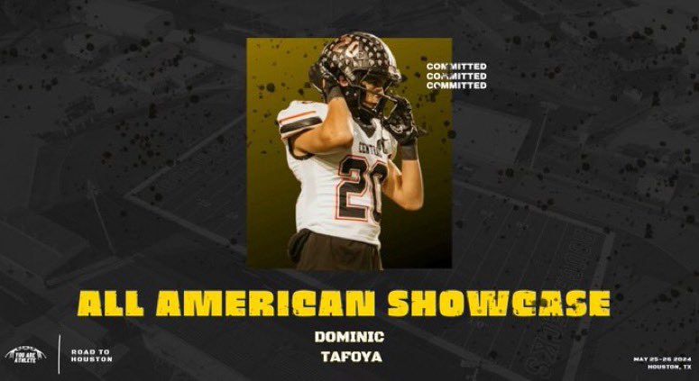 Blessed to receive an invite to the @youareathlete All American Showcase! @EdOBrienCFB @GregBiggins @247fbrecruiting @JoeMento