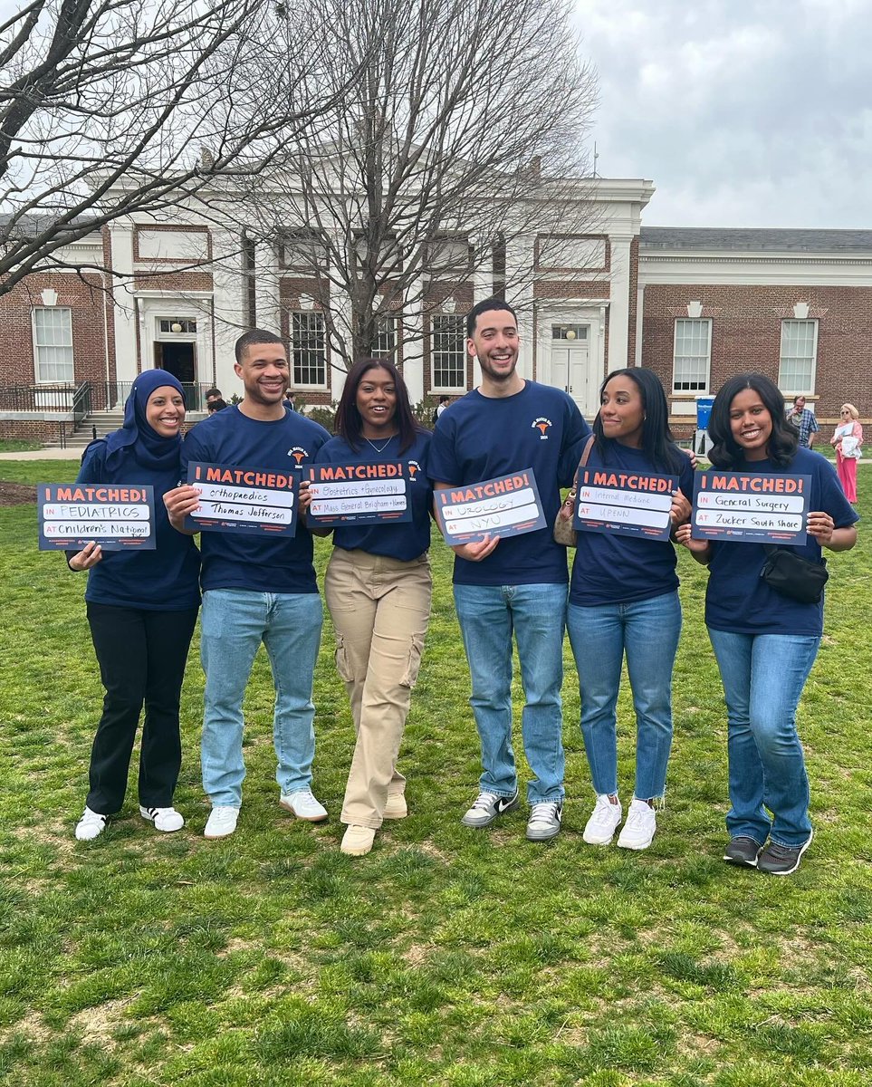 snma @ uva med (@uvasom_snma) on Twitter photo On Friday, March 15th, UVA 4th year med students learned of their residency matches. SNMA members, pictured here, celebrated the WONDERFUL news with friends, families, mentors & classmates❤️
Your SNMA family is so, SO proud!!!!🥹
<a href="/simonwhitemd/">Simon White, M.D.</a> <a href="/AaliyahMeadeMD/">Aaliyah D. Meade, MD</a> <a href="/JalenBroome_MD/">Jalen Broome, MS4</a> On Friday, March 15th, UVA 4th year med students learned of their residency matches. SNMA members, pictured here, celebrated the WONDERFUL news with friends, families, mentors & classmates❤️
Your SNMA family is so, SO proud!!!!🥹
<a href="/simonwhitemd/">Simon White, M.D.</a> <a href="/AaliyahMeadeMD/">Aaliyah D. Meade, MD</a> <a href="/JalenBroome_MD/">Jalen Broome, MS4</a>