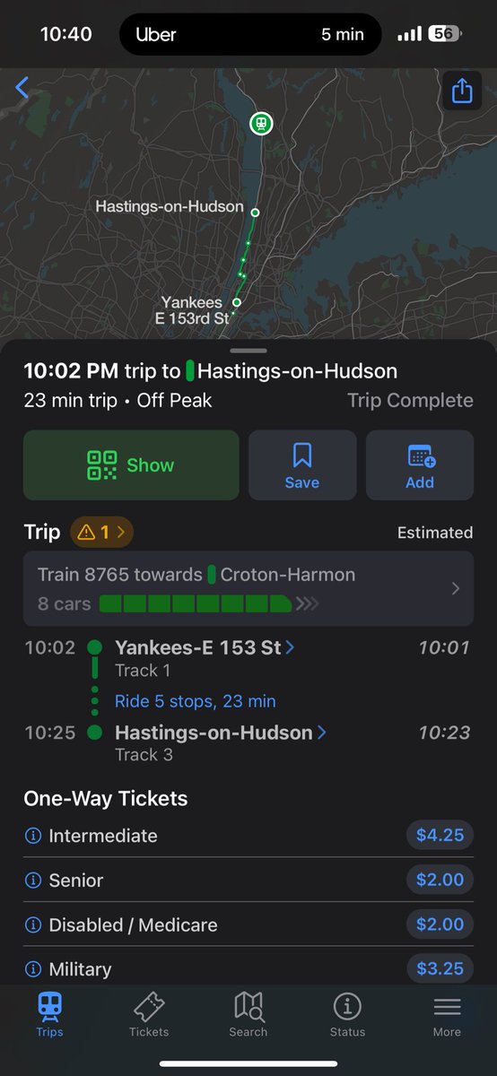 Delgadss's tweet photo. @MTA @MetroNorth We’re going to have to have a conversation about why last night train from Yankee Stadium To Hastings just didn’t open its doors. I filed a complain because I needed to pay a $60 Uber to get home from Tarrytown because conductor said they would stop. Do Better! https://t.co/EzjaMsvsNB