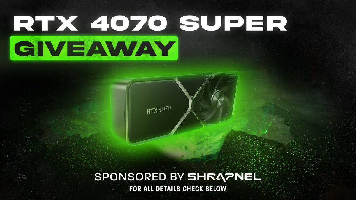 ✅Giveaway Alert!✅
 🔥Win an RTX 4070SUPER Graphics Card!🔥
Like + Retweet + Comment your Twitch Username for 🎟️25k BONUS Tickets 🎟️
Follow AndySlaps on Twitch  
Winner Picked on Saturday, 3/23  LIVE on Twitch! Sponsored by <a href="/playSHRAPNEL/">SHRAPNEL » Play Now on Steam</a> #shrapnel 
*Read Replies for more Info*