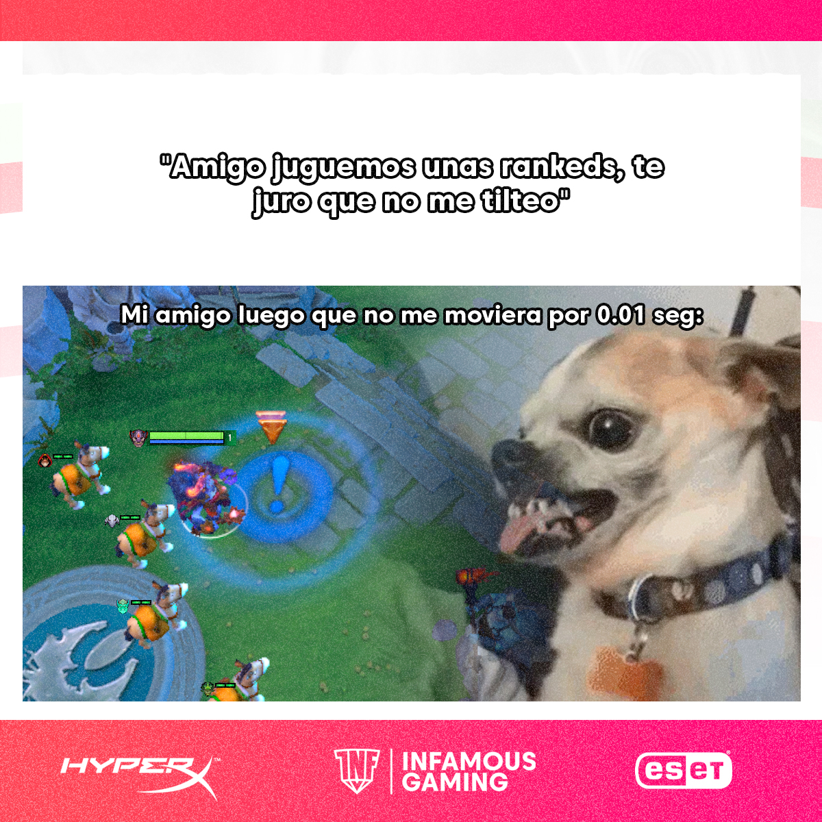 Se molestan por todo 😄🔥
- Etiqueta a ese fosforito 🫠
#HyperXfamily #FollowyourINFstincts #JuegaLivianoCompiteSeguro #Dota2