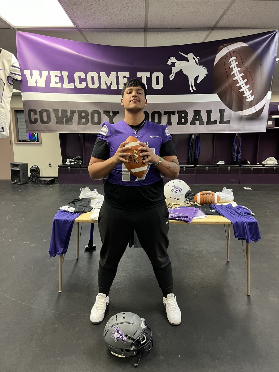 TreGriego's tweet photo. #AGTG I am extremely blessed to announce my commitment to New Mexico Highlands University. Thank you @NMHUcoachrhud for the opportunity. I would also like to thank my family, friends, and coaches for helping me get here. I can’t wait to get to work! #letsride https://t.co/yY8P4ec9aM