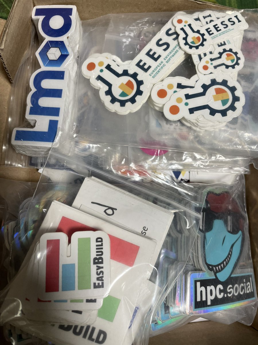 When attending a tech conference, it’s very important to come prepared… If you’re a fan of stickers like I am, come find me at @EuroHPC_JU Summit in Antwerp next week! Mini-donations (~€1 per sticker) for hpc.social stickers to help fund this community project!