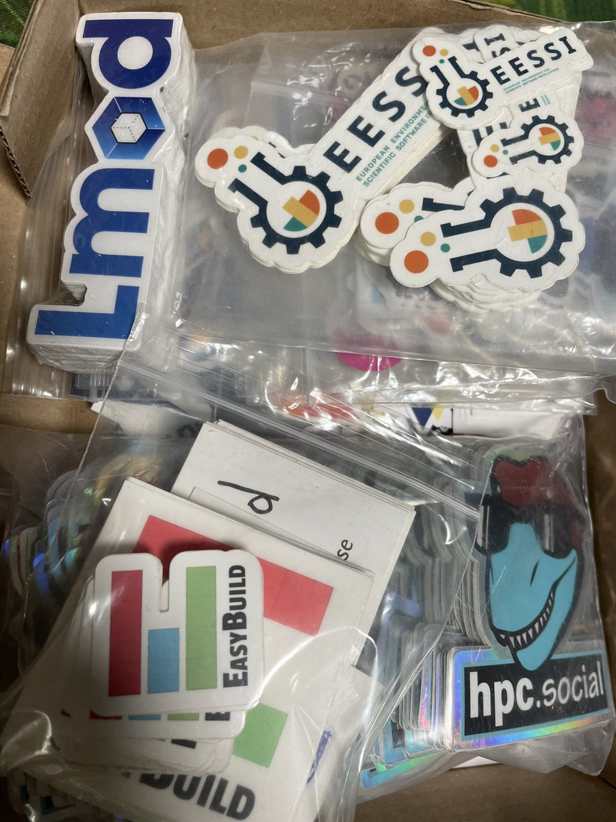 Kenneth Hoste (mastodon: boegel@mast.hpc.social) (@kehoste) on Twitter photo When attending a tech conference, it’s very important to come prepared…
If you’re a fan of stickers like I am, come find me at <a href="/EuroHPC_JU/">EuroHPC Joint Undertaking</a> Summit in Antwerp next week!
Mini-donations (~€1 per sticker) for hpc.social stickers to help fund this community project! When attending a tech conference, it’s very important to come prepared…
If you’re a fan of stickers like I am, come find me at <a href="/EuroHPC_JU/">EuroHPC Joint Undertaking</a> Summit in Antwerp next week!
Mini-donations (~€1 per sticker) for hpc.social stickers to help fund this community project!