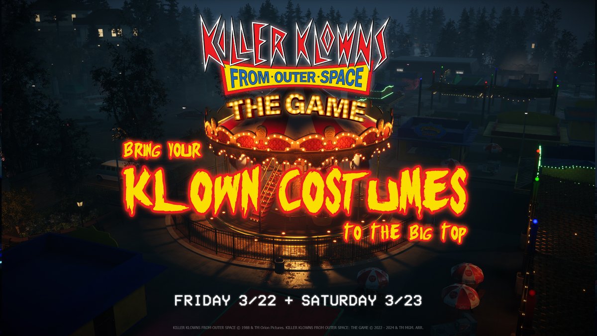 🤡 CALLING ALL KLOWNS 🤡 Bring your best Klown cosplay to our big top at PAX East on Friday 3/22 and Saturday 3/23. Not only will you have the chance to play the game with the Chiodo Brothers, but we'll also have special prizes in store for a few lucky Klowns.