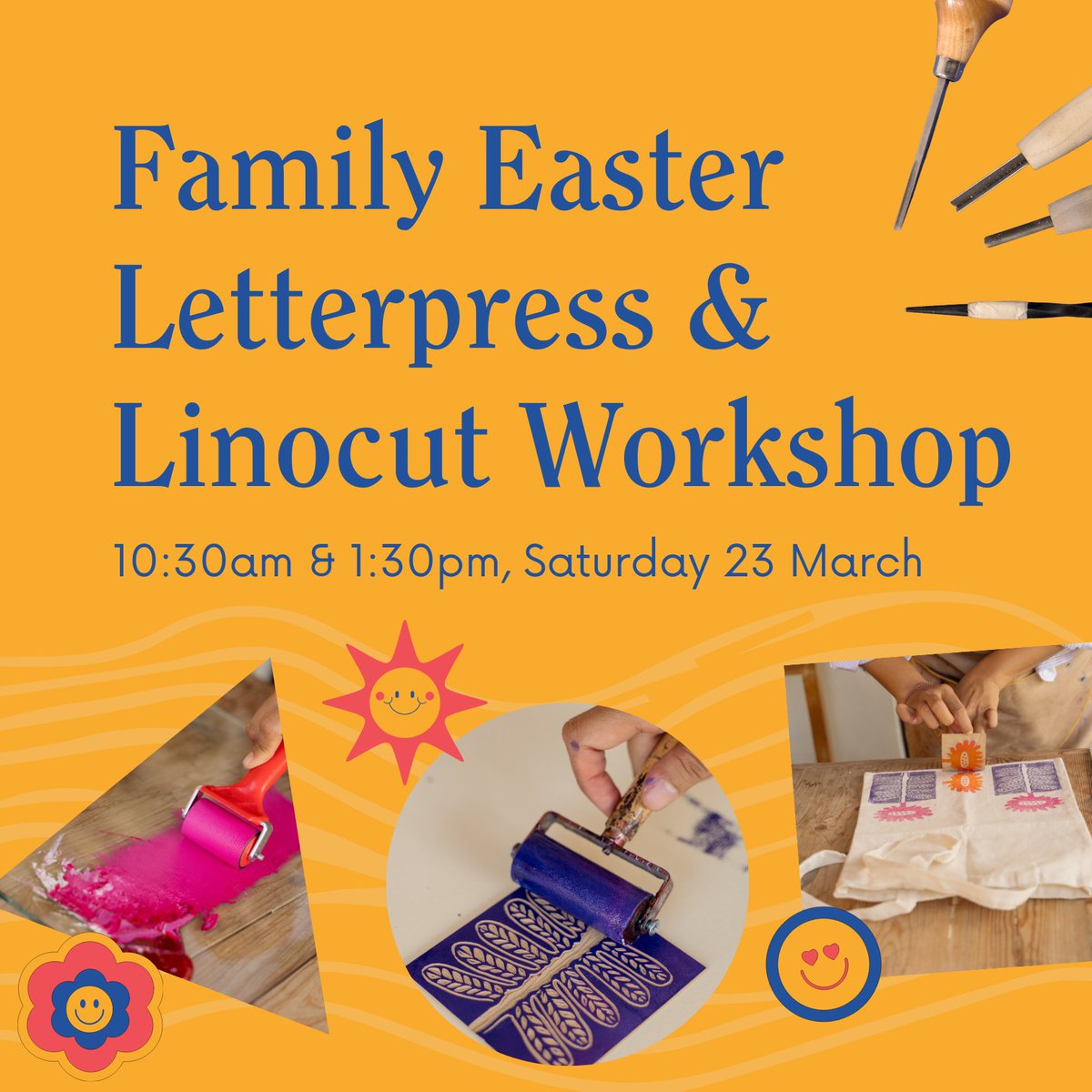 Join artist Suzanne Pinder for a fun, family-friendly tote bag printing workshop. We'll use antique wooden letterpress, fabric ink and pre-made blocks. You can also carve your own linocut for a truly unique design. 🎟️£2.50. Suitable for ages 8-12 yrs. …ter-letterpress-lino.eventbrite.co.uk