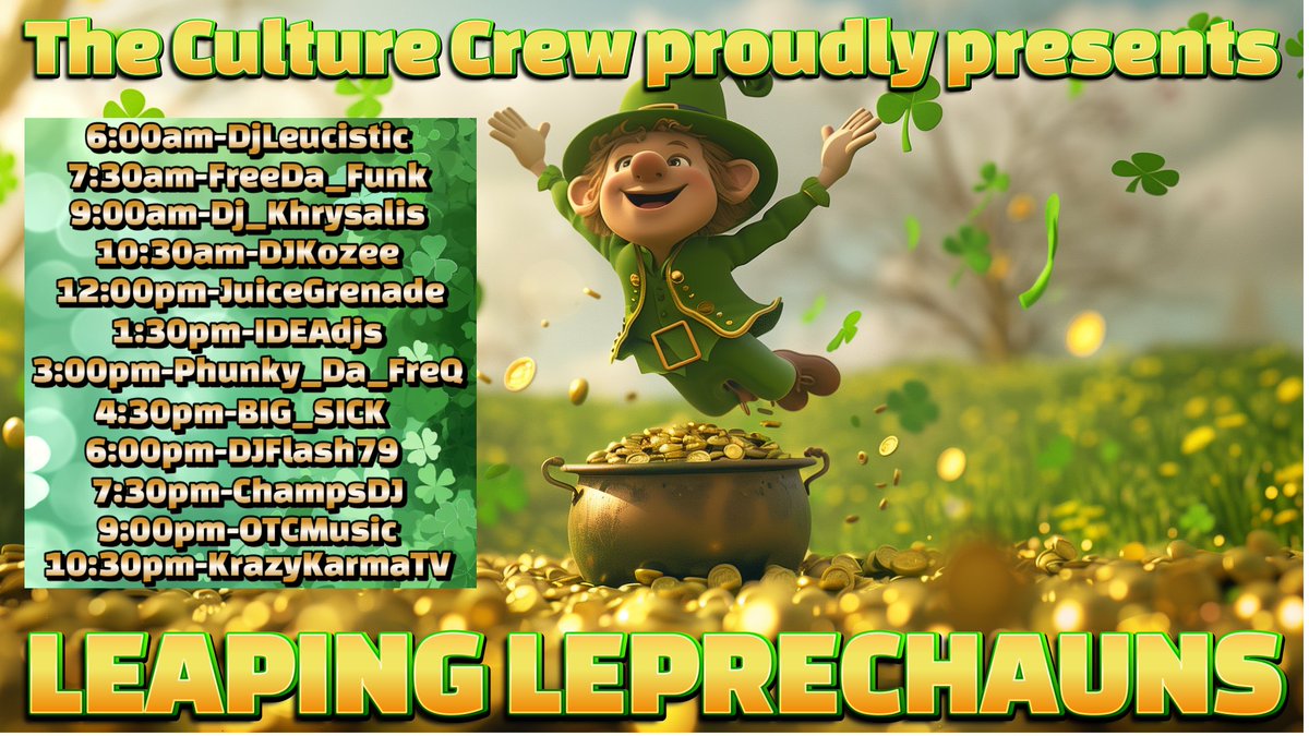 Wazzup FAM, we'll be joining our friends today for some St Patty's Day SHENNANIGANS!

The party already started so come out and play!!!
