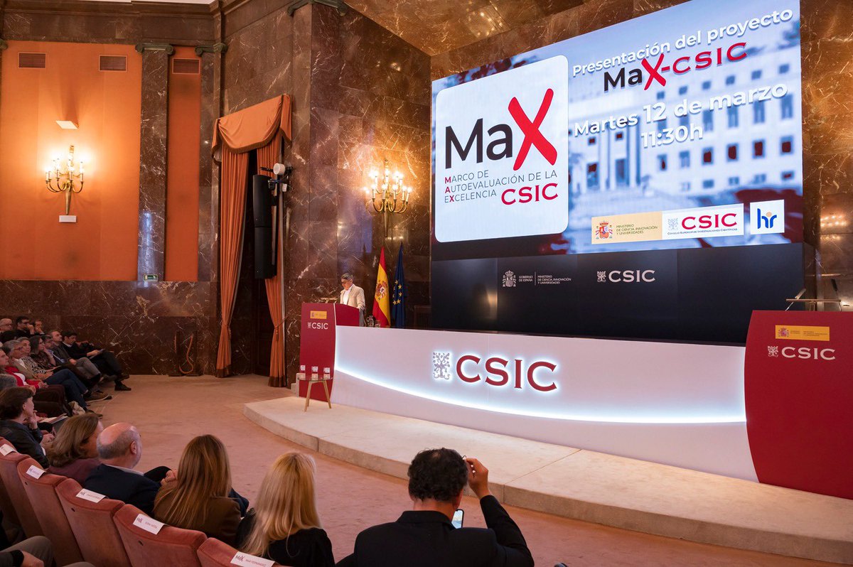 CSICprotocolo's tweet photo. @delPinoE @RJBOTANICO @CSIC @DLGMA_CSIC @Cienciamento El @CSIC presentó el proyecto de excelencia científica #MAX_CSIC, que busca promover la investigación puntera de la institución con un marco de autoevaluación accesible a todos sus centros, ayudas económicas y distintivos para reconocer el esfuerzo. https://t.co/ZEj0xzWhgl