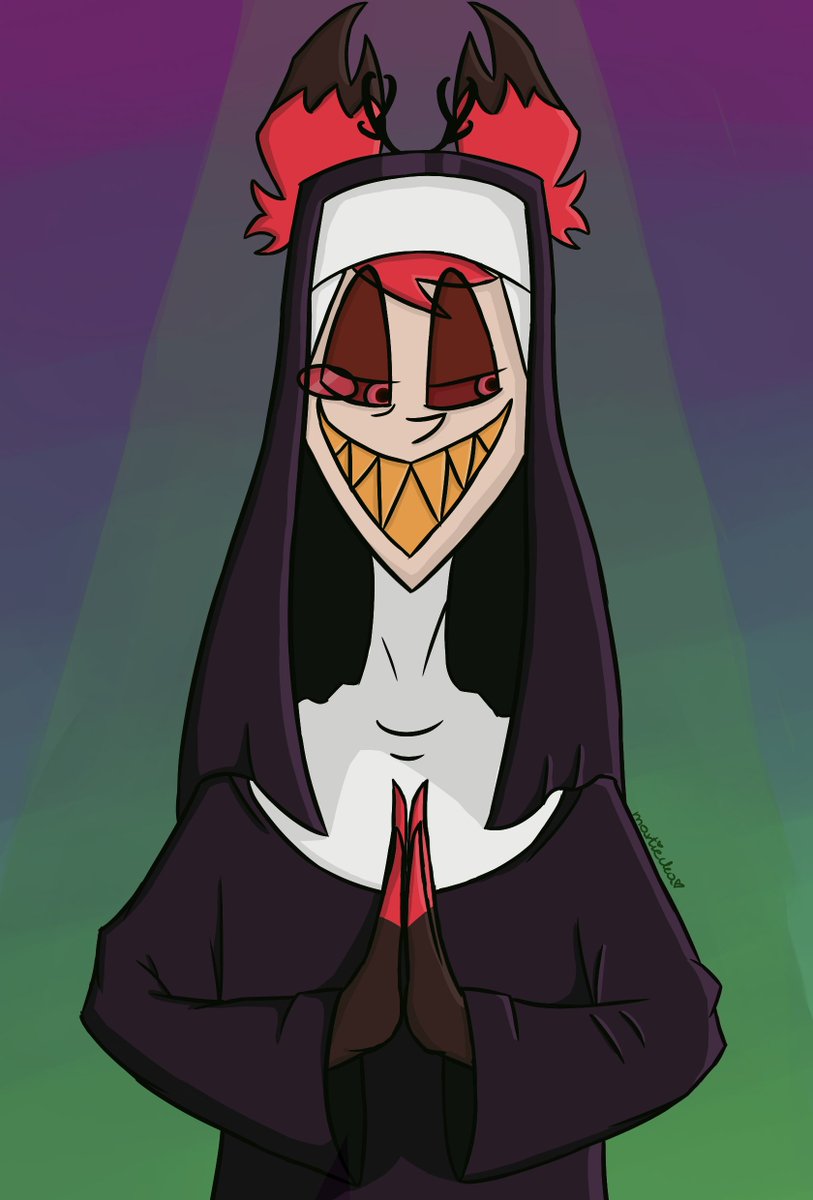 Martieckaa's tweet photo. Nunastor👹 #HazbinHotel #HazbinHotelFanart #hazbinhotelalastor #nunastor #Alastor https://t.co/cwb7J2eMt3