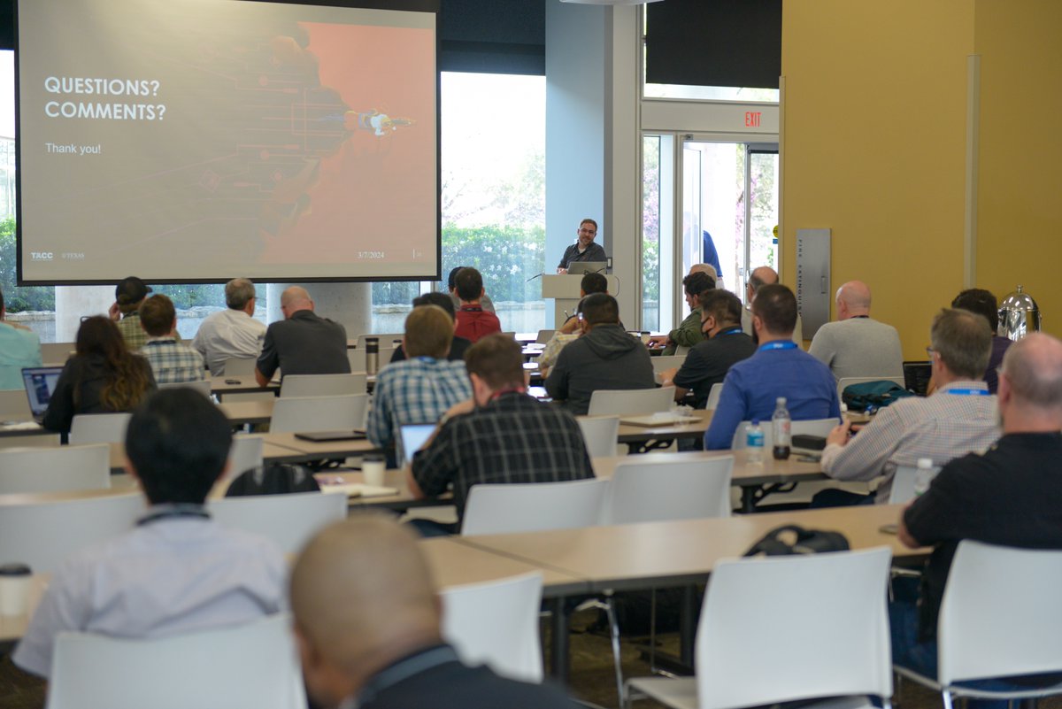 ricekenkennedy's tweet photo. On March 7, #EnergyHPC Conference attendees participated in four add-on workshops covering best practices in #HPC systems management, #AI in #Energy, physics-informed #MachineLearning with #Modulus, and DOE's #E4S. The workshops provided both high-level and hands-on instruction. https://t.co/AF07eTYjQR