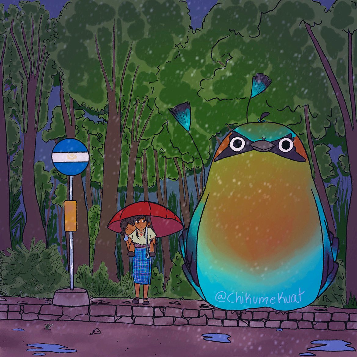 My Neighbor Totorogoz by my talented primis <a href="/chikumekuat/">B</a> !!! We partnered to sell it on my Etsy so we could support our community anyway we could :) 💙🦜 If you see the art anywhere without credit, please ask them to tag Bertie (<a href="/chikumekuat/">B</a>). Padiux!!!
#ElSalvador #studioghibli