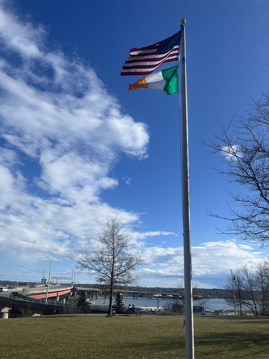 The Irish flag is flying at Harbor View Park in Portland. Happy St. Patrick’s Day to our state’s Irish-American community and everyone else celebrating in Maine! ☘️