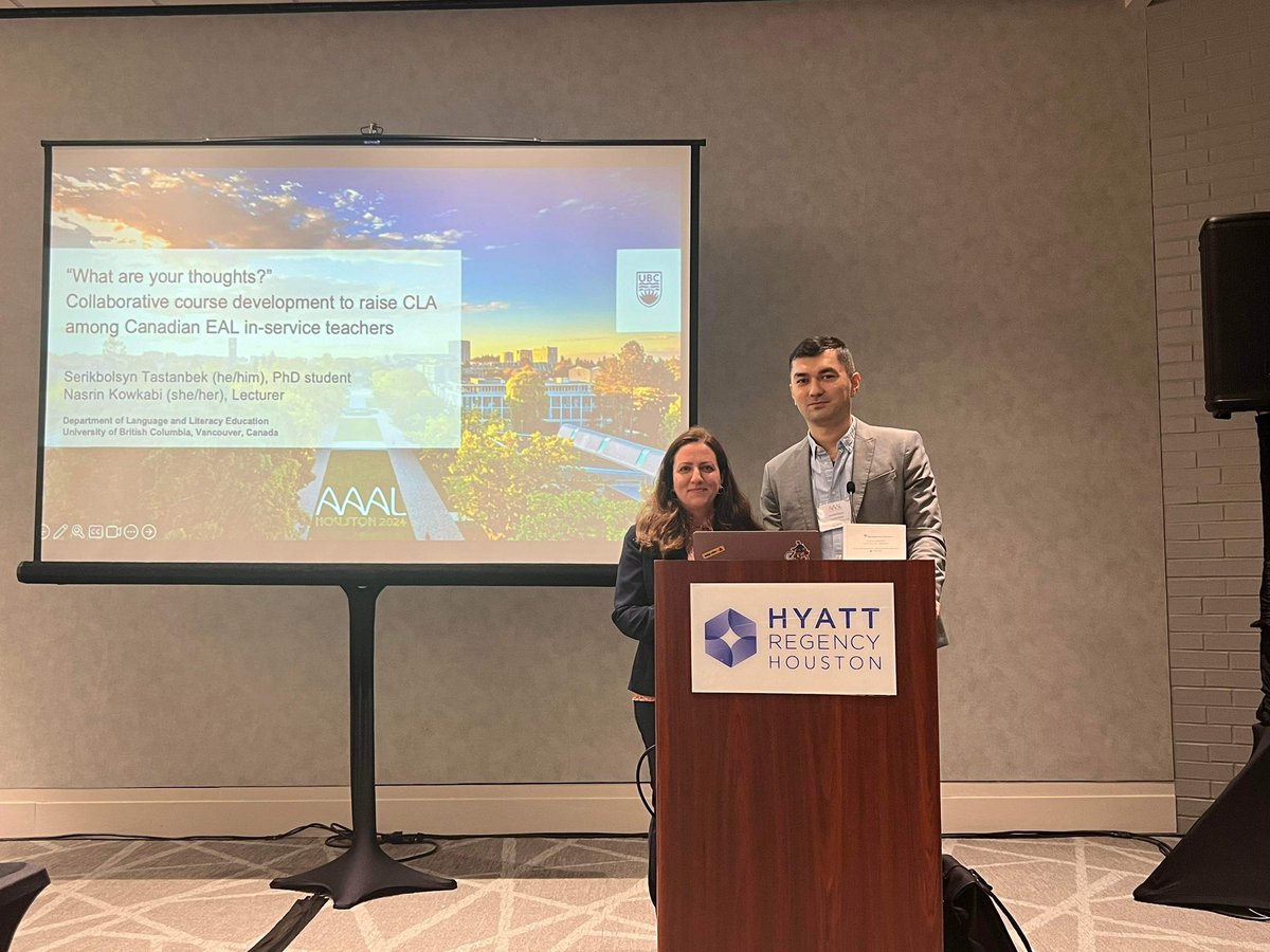 Yesterday I co-presented my collaborative project with Dr. Nasrin Kowkabi at #AAAL2024. So proud of this project focused on co-creating CLA-infused course content in the Canadian context. Feels great to have received positive feedback from our audience.