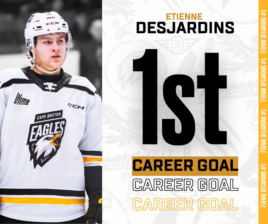 Congratulations to Eagles rookie d-man Étienne Desjardins on his first career QMJHL goal this afternoon! 🚨 #GoEaglesGo