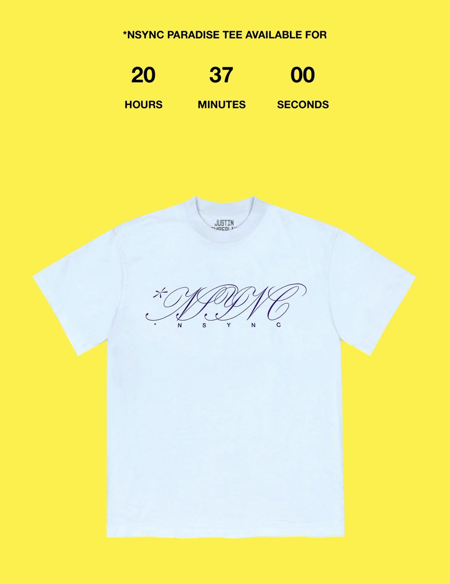 jtimberlake's tweet image. LAST CHANCE ⭐️
Limited edition @NSYNC Paradise tee 
shop.justintimberlake.com
