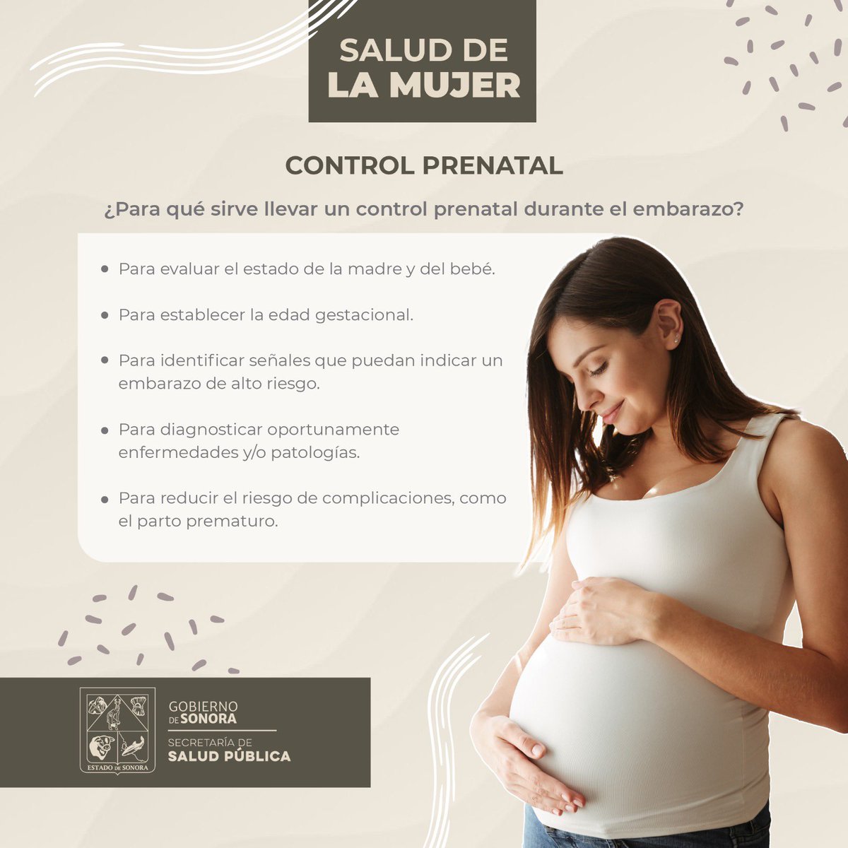 gobiernosonora's tweet image. 🤰 Cuida de ti y de tu bebé desde el principio. Vigila de cerca su crecimiento, identifica las señales de riesgo y ajusta tus necesidades nutricionales. Acude al Centro de Salud más cercano. 

#SaludDeLaMujer #ControlPrenatal
