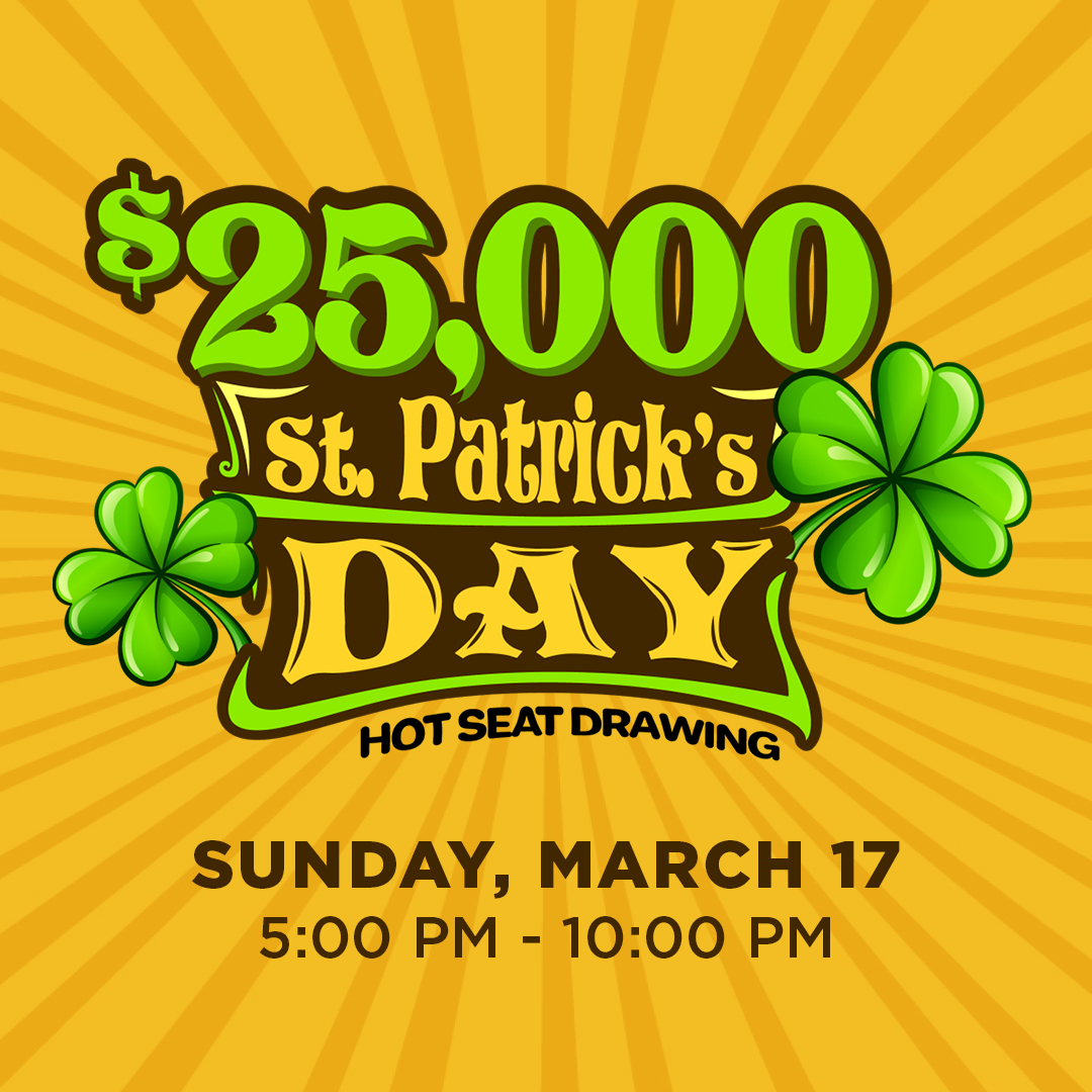 It's a day of luck, laughter, and big wins for 12 players today. #StPatricksDay ☘️ 3 Winners of $500 in Free Play ☘️ 6 Winners of $1,000 in Free Play ☘️ 1 Winner of $2,500 in Free Play ☘️ 1 Winner of $5,000 in Free Play 🏆 1 Winner of $10,000 in Free Play