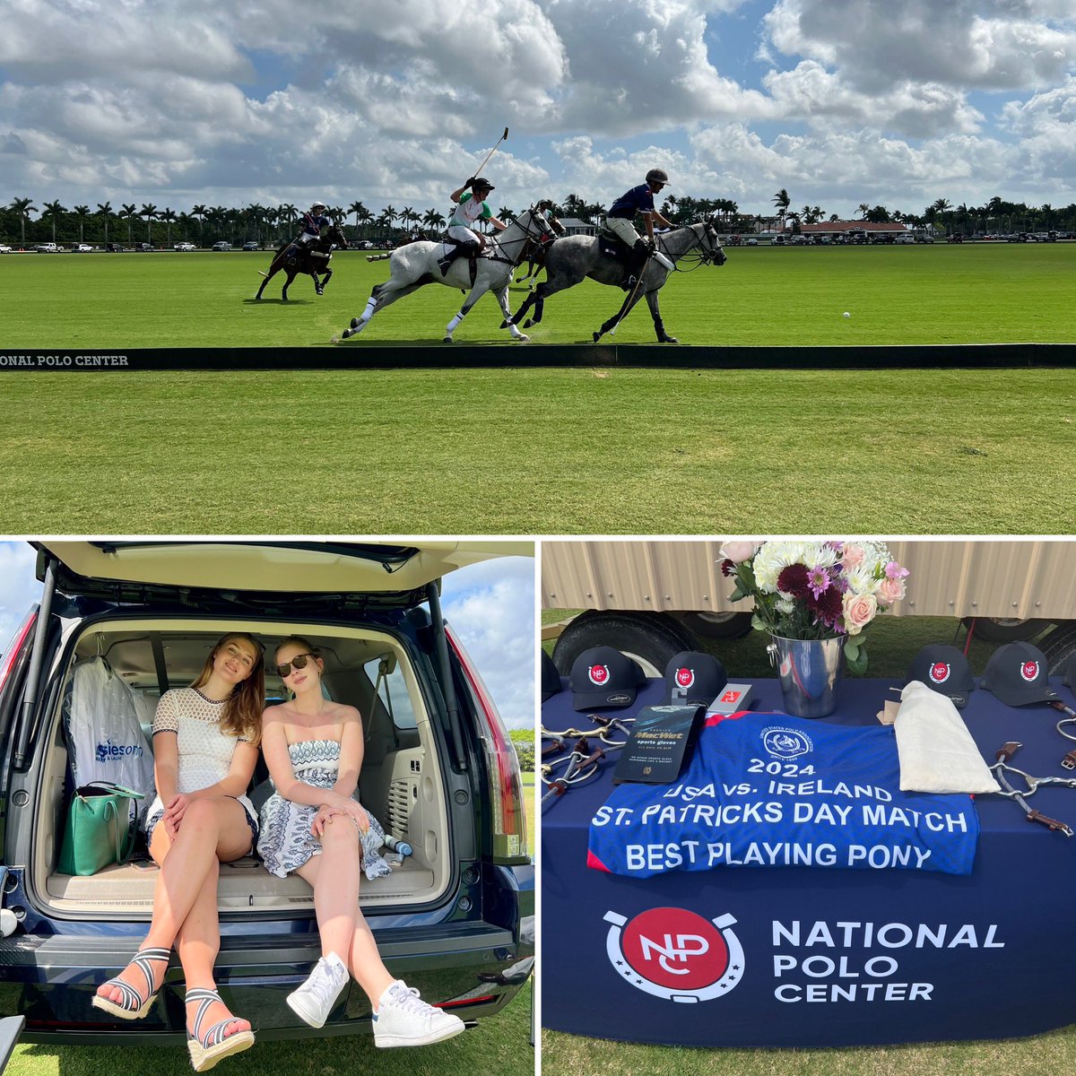 IrelandCGMiami's tweet photo. The Irish Polo Team played valiantly on a hot and humid morning in #Wellington FL. CG Sarah Kavanagh presented prizes. Thank you @PoloAssociation for celebrating #StPatricksDay with such enthusiasm and hospitality! #SPD24 ☘️💚 https://t.co/3YCEgYwIH7