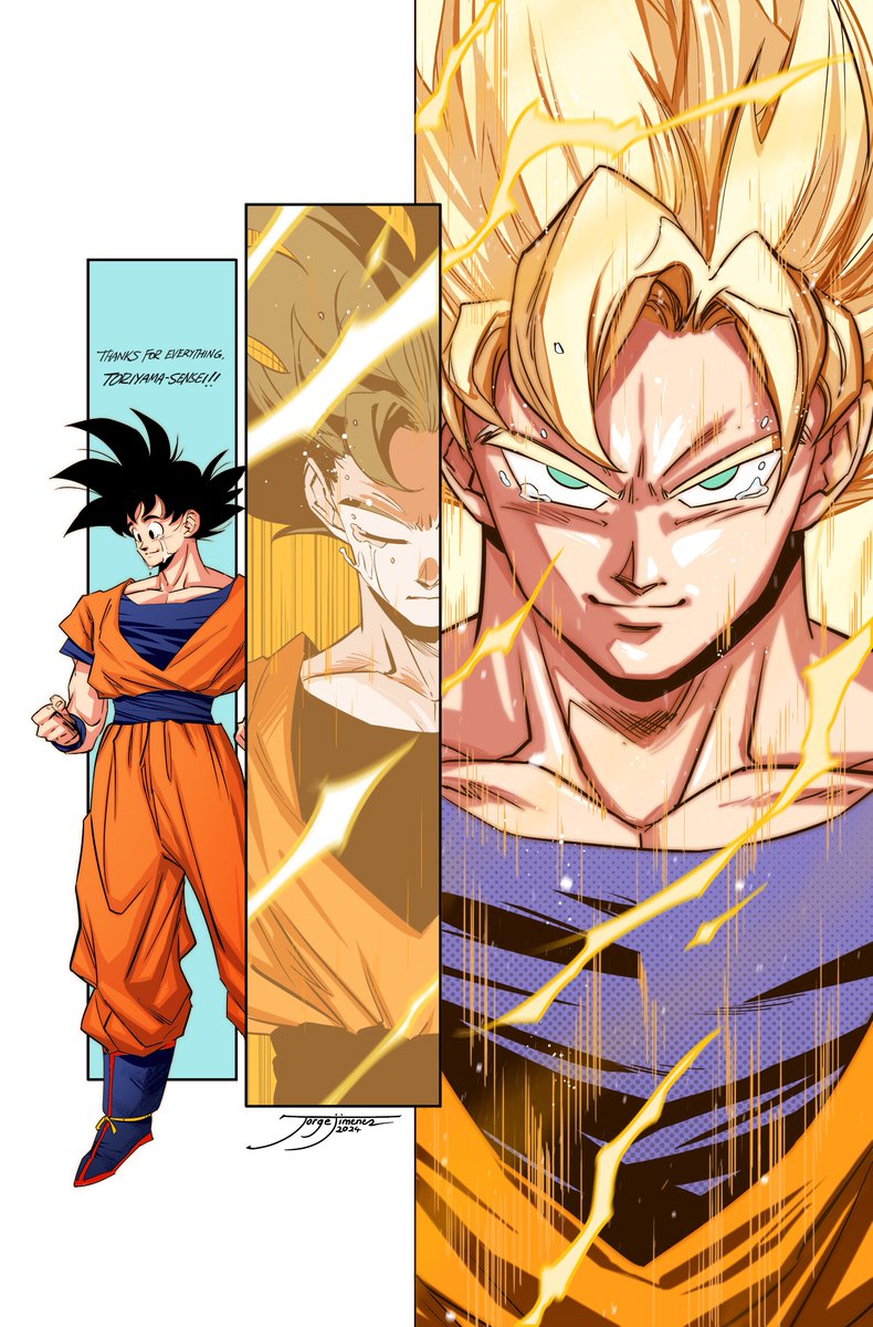 son goku looking at viewer smile blonde hair black hair 1boy closed mouth green eyes  illustration images