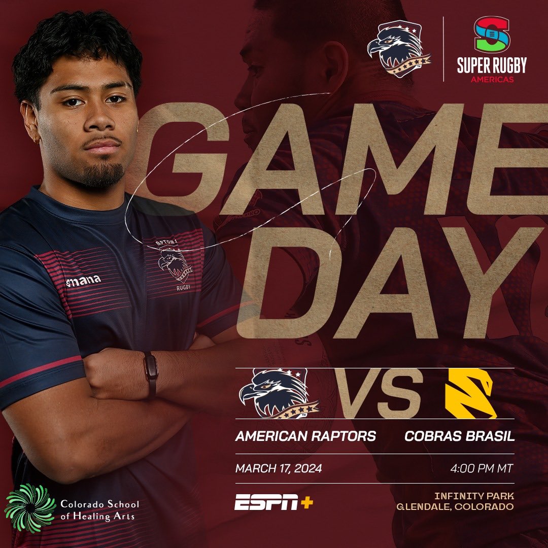 It’s GAMEDAY!

 @AmericanRaptors is FINALLY back home in @RugbyTown_USA Kickoff is set for 4 PM MST! The first 200 people through the gates will receive a FREE green American Raptors t-shirt! Be sure to wear your green ☘️
⏰: 4 PM MST
🎟: americanraptors.com