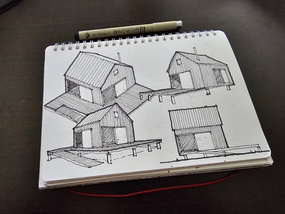 reillydesign's tweet image. And micro-cabin concept sketches. #sketchbook #cabin #livesmall